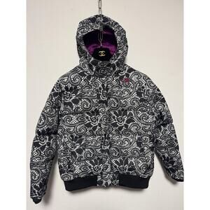 The North Face Jacket Girls XL 18 Hooded Down Puffer Lace Print